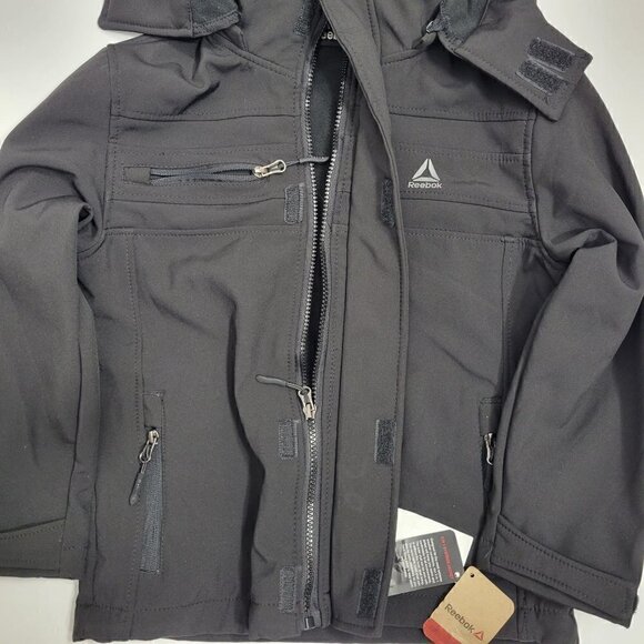 NWT Reebok Kids Outer Shell Only Extreme Weather Hooded Black Jacket Size 7 - Picture 11 of 16